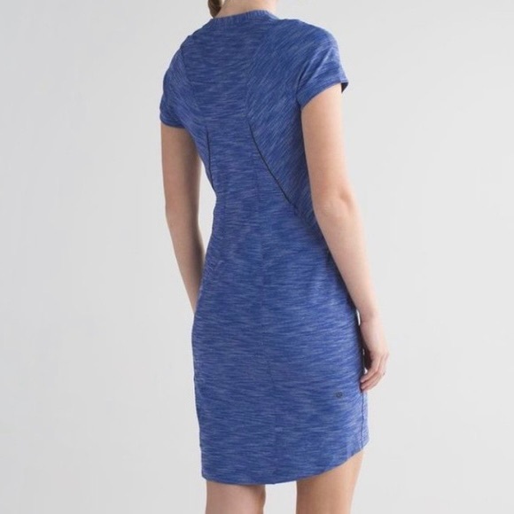 Lululemon Athletica &go Where-To T-Shirt Dress Heathered Sapphire Blue Size 10 - Picture 2 of 10